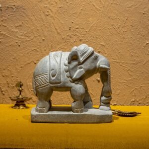 Devotional Stone Elephant Figurine