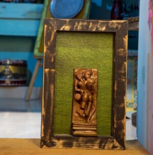 Ajanta-inspired relief art made from glass fiber