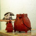 Natural Wood Vase with Square Design