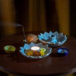 Soft Stone Lotus Oil Lamp