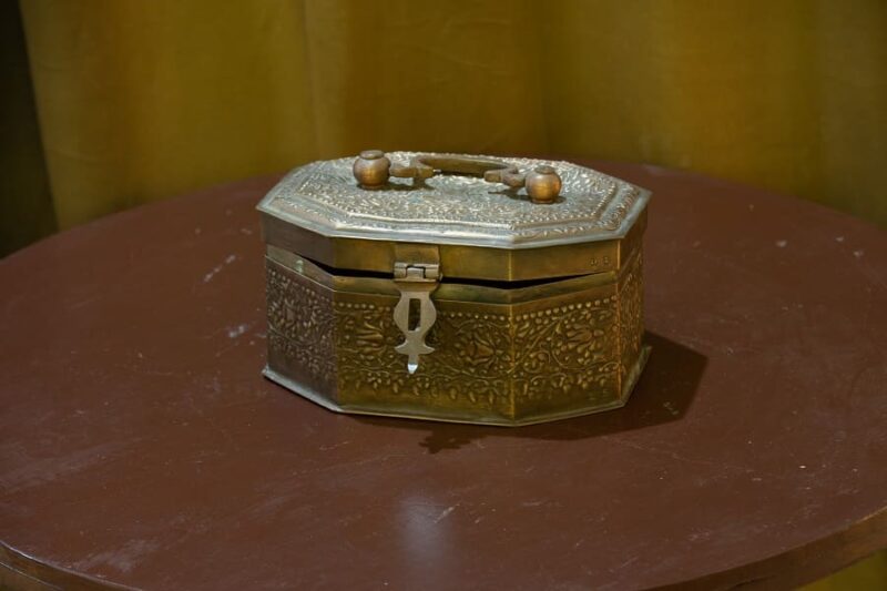 Vintage copper utility box used for betel preparation