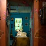 Wooden Nandi Vintage Sculpture Front View